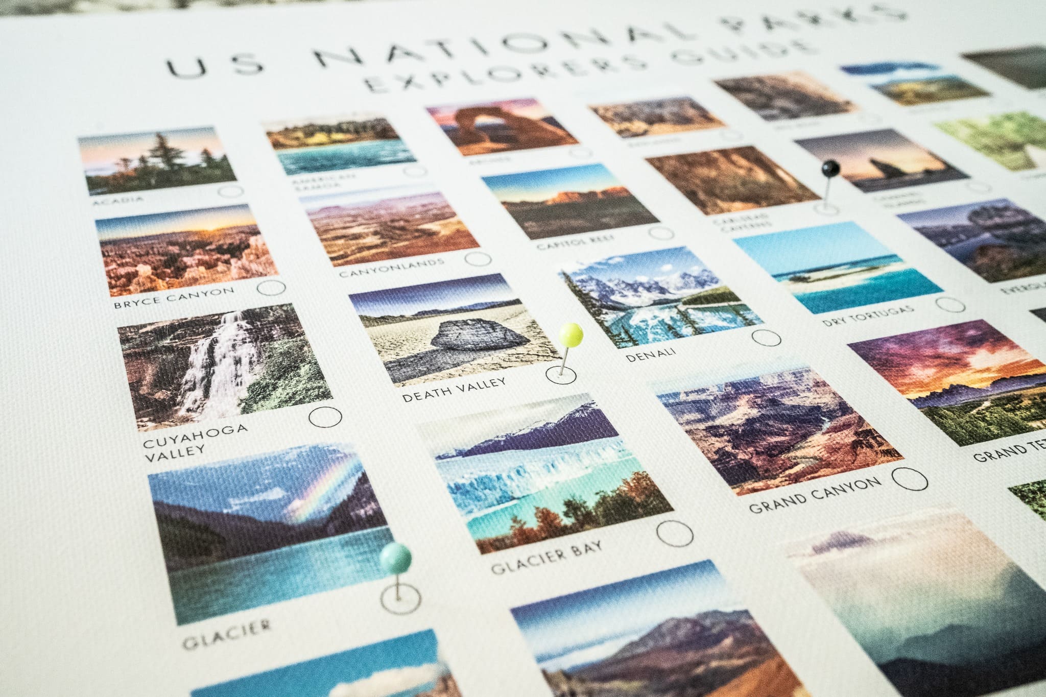 National Park Pushpin Poster