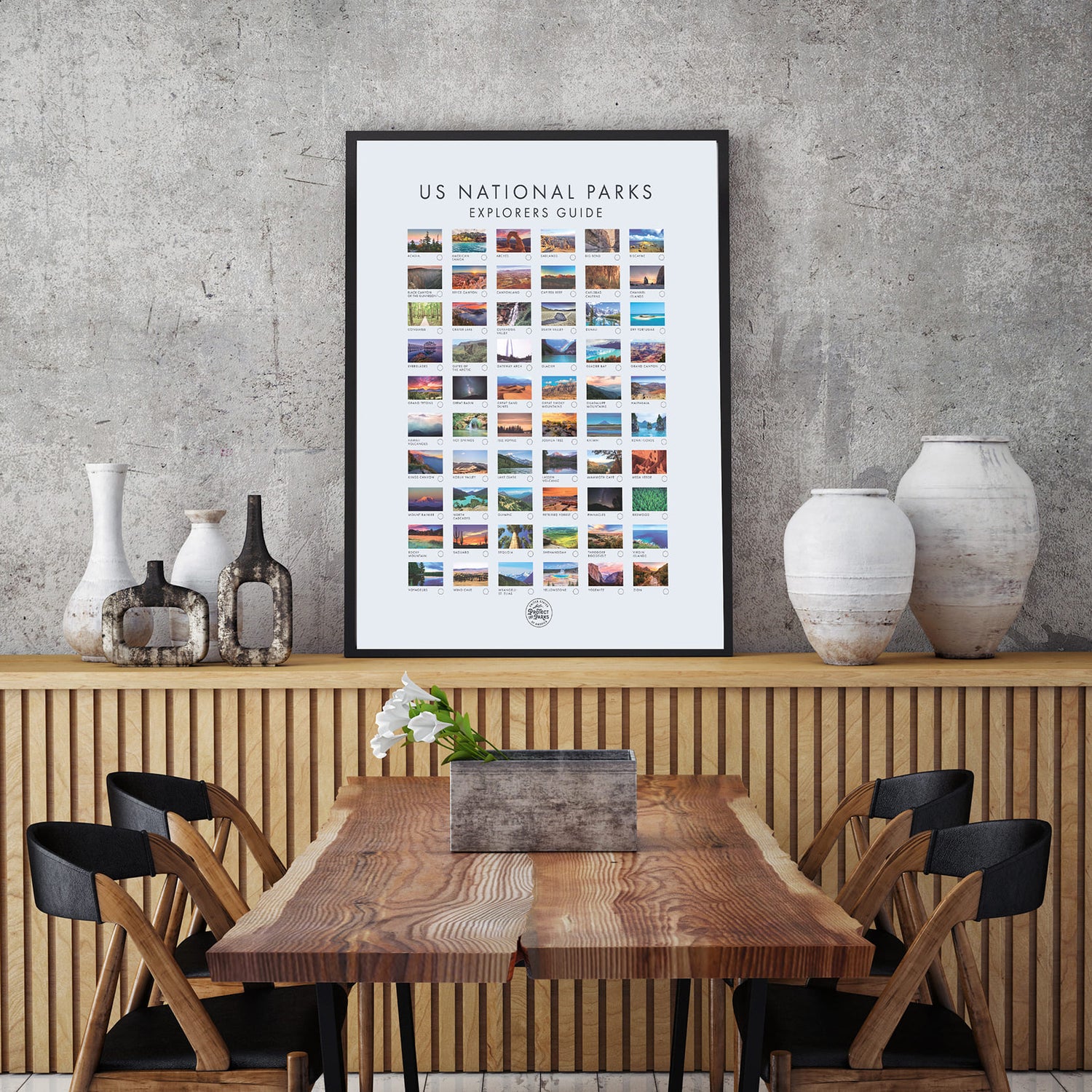 National Park Pushpin Poster
