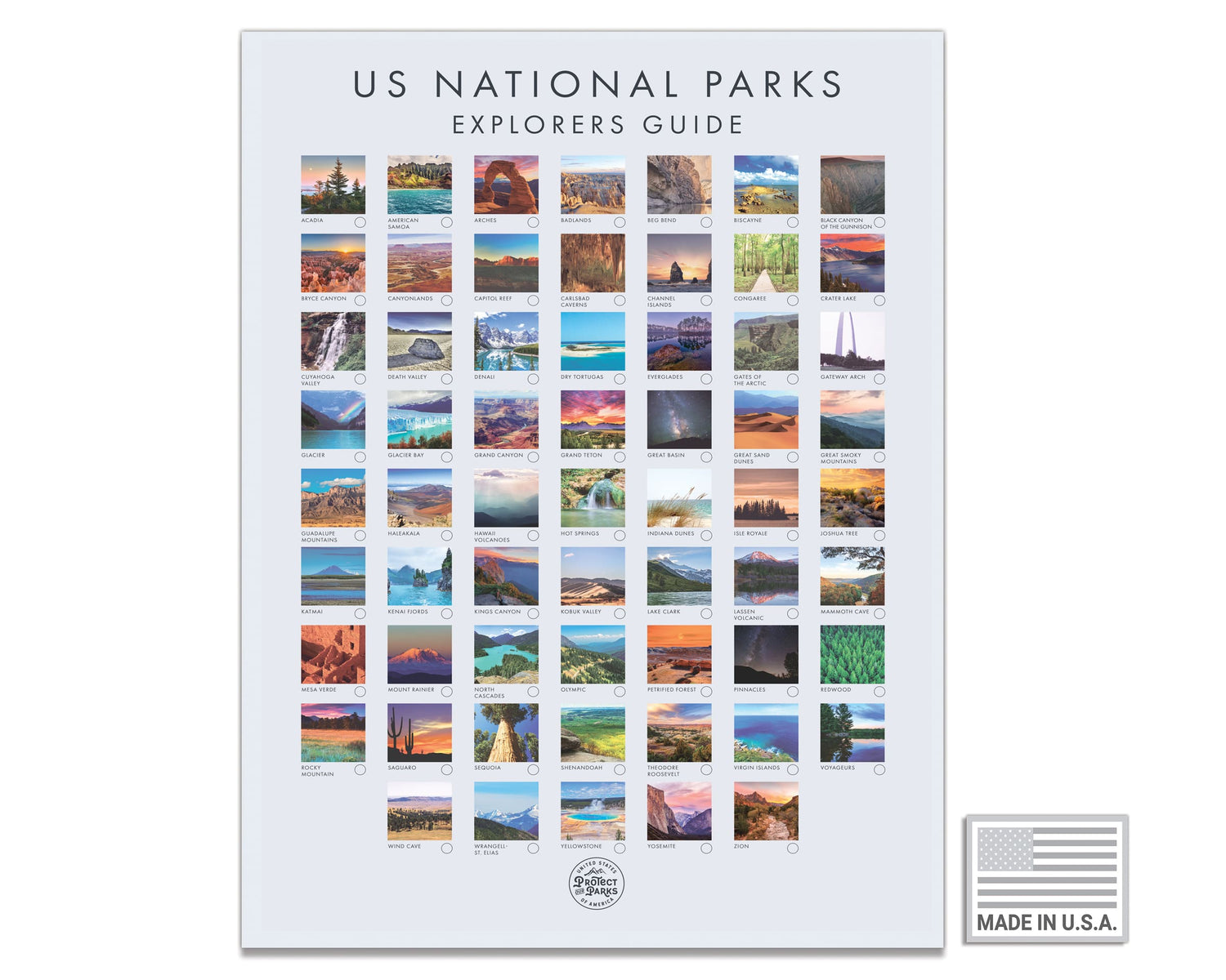 National Park Pushpin Poster