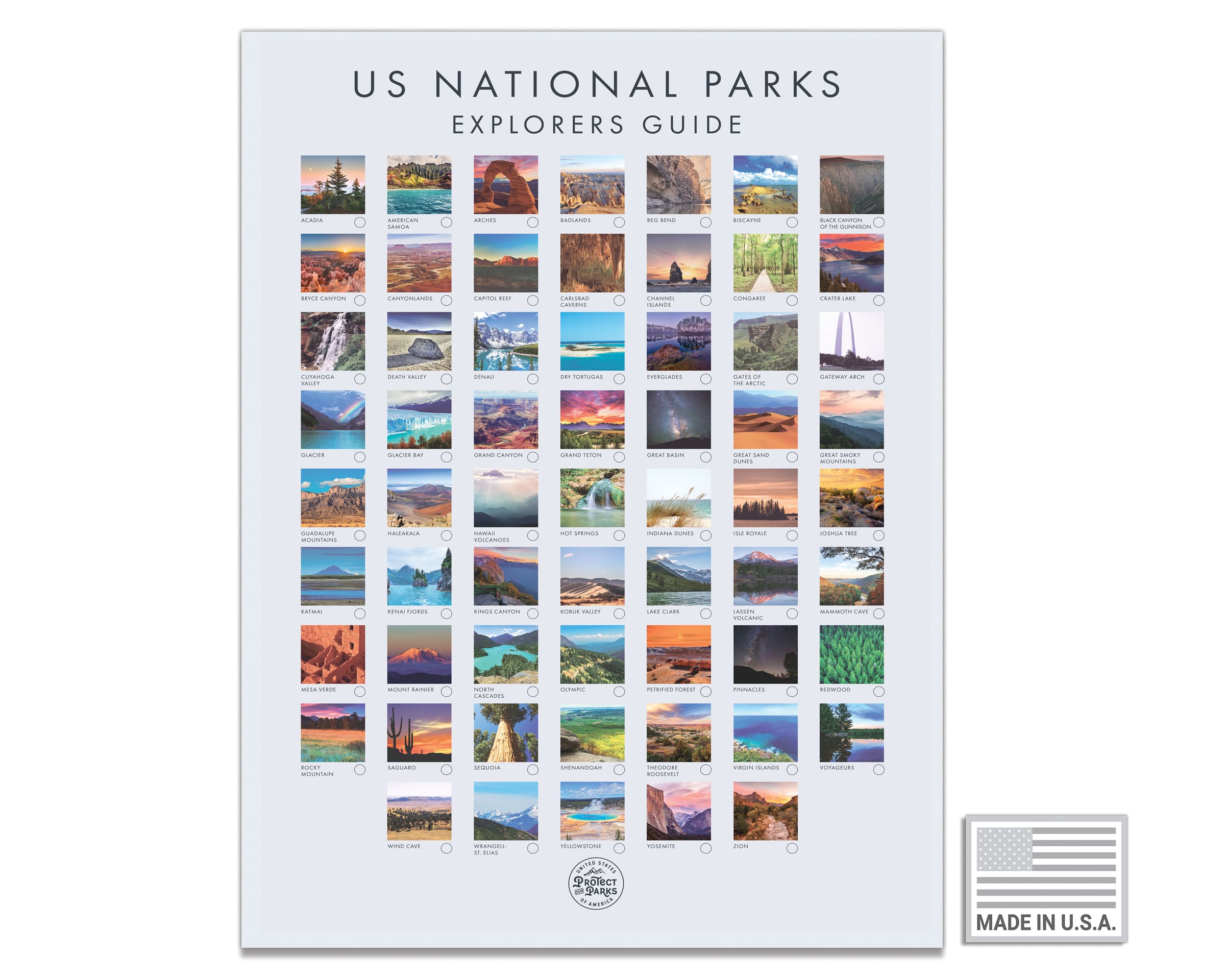 National Park Pushpin Poster