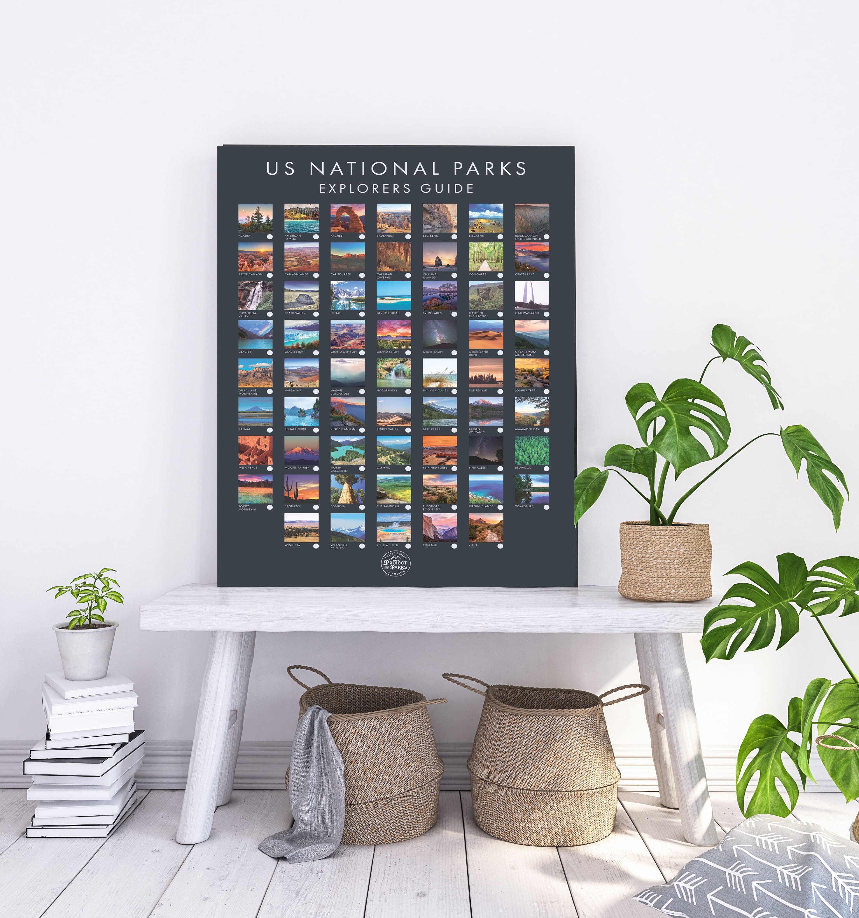 National Park Pushpin Poster