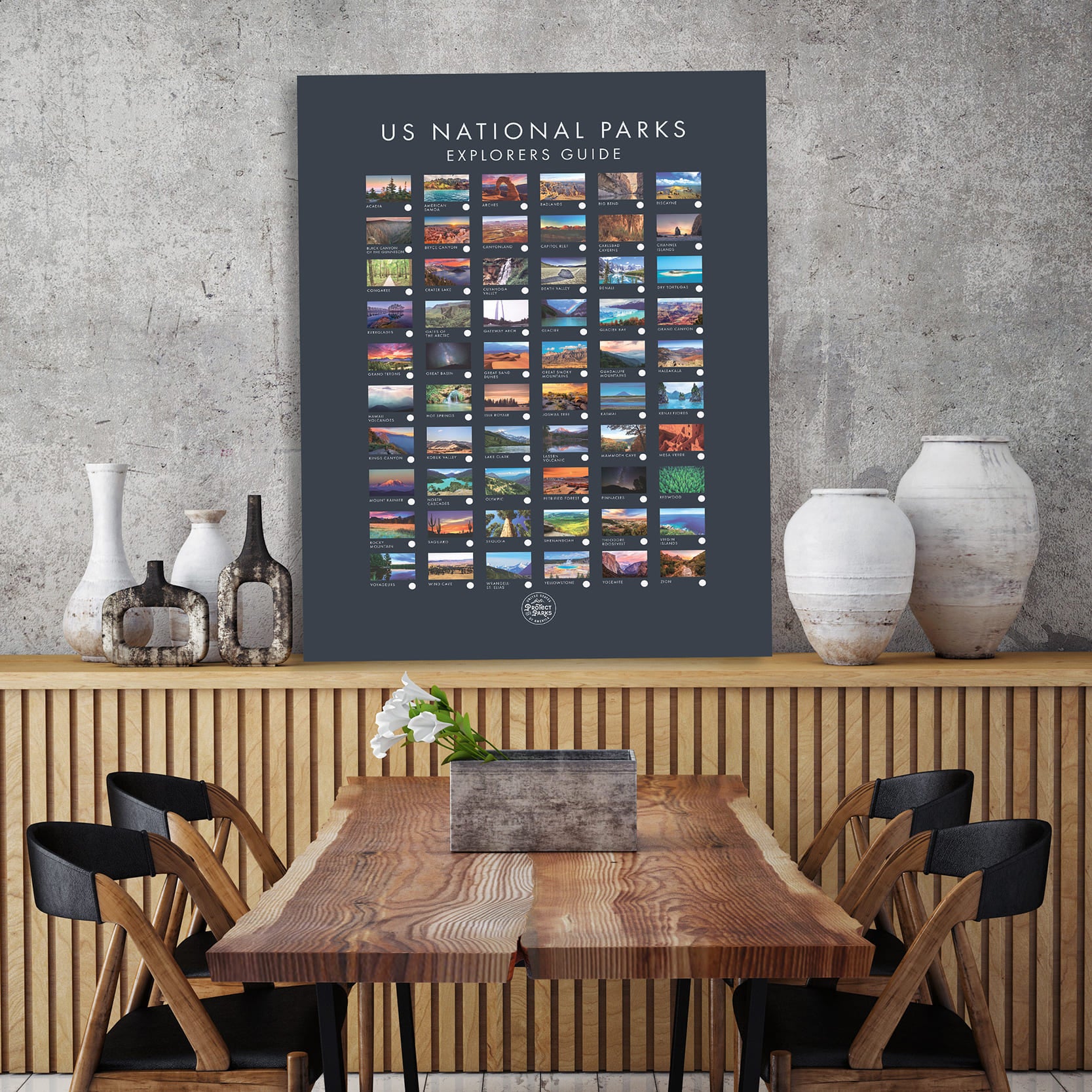 National Park Pushpin Poster