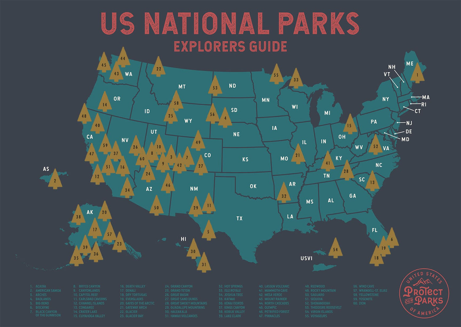 National Park Scratch Off Map